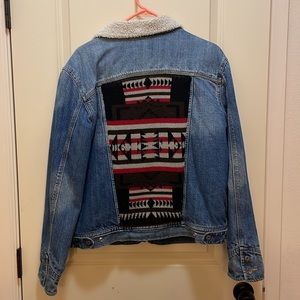 Vintage Denim Sherpa with Pendleton Back